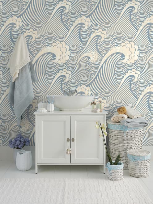 Watercolor Ocean Waves Wallpaper Mural