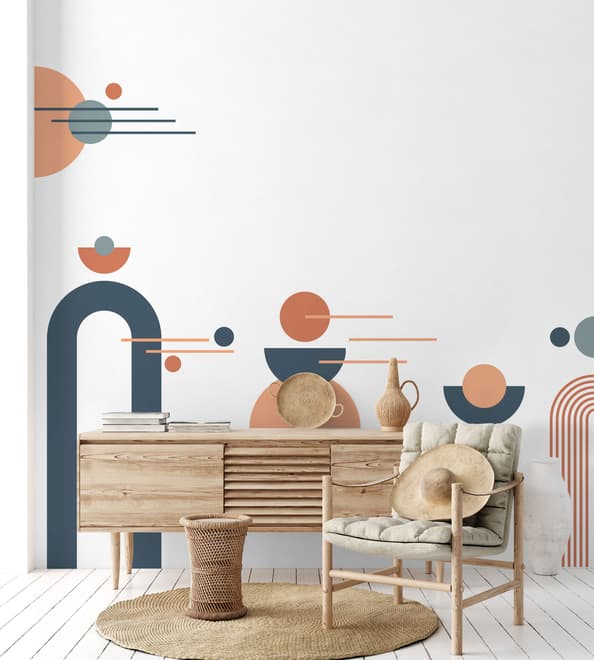 Geometric Arch with Shapes Wall Decal Sticker