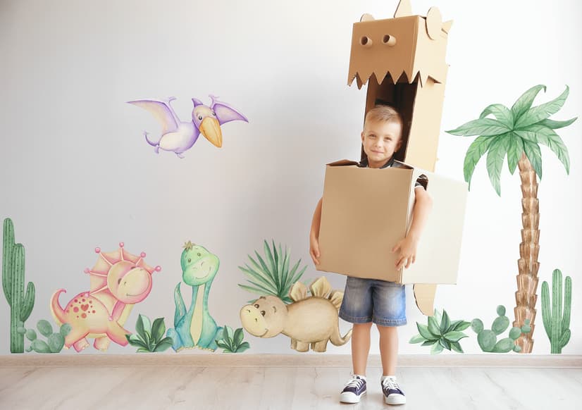 Mignon Aquarelle Dinosaure Stickers muraux Sticker