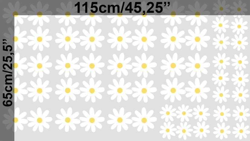 Small Cute Daisy Flowers for Kids Room Wall Decal Sticker