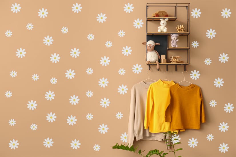 Small Cute Daisy Flowers for Kids Room Wall Decal Sticker