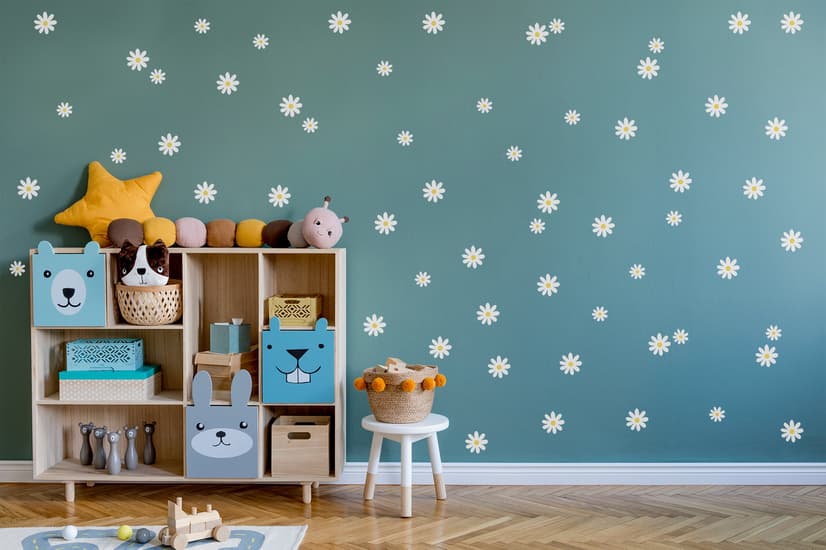 Small Cute Daisy Flowers for Kids Room Wall Decal Sticker
