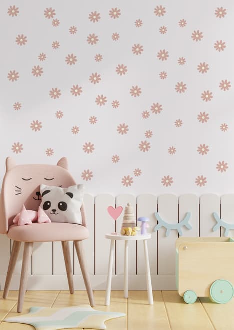 Small Cute Daisy Flowers for Kids Room Wall Decal Sticker