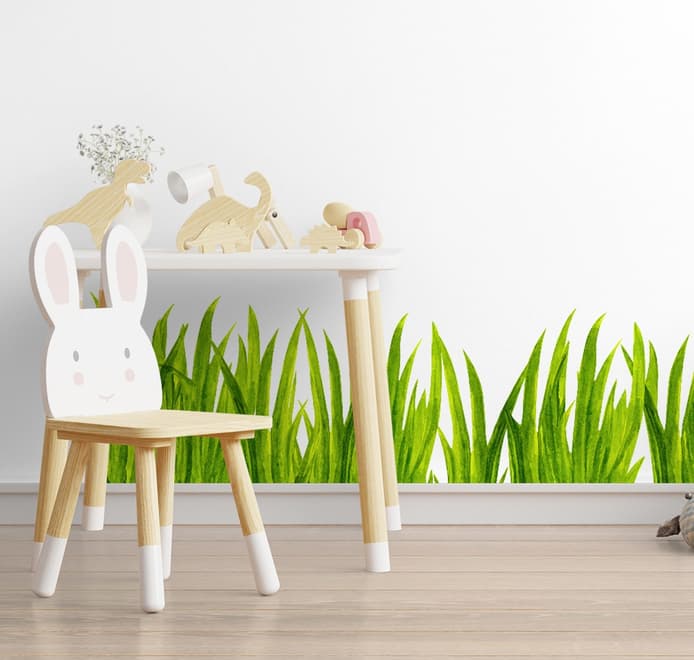 Kids Watercolor Green Plants Wall Decal Sticker
