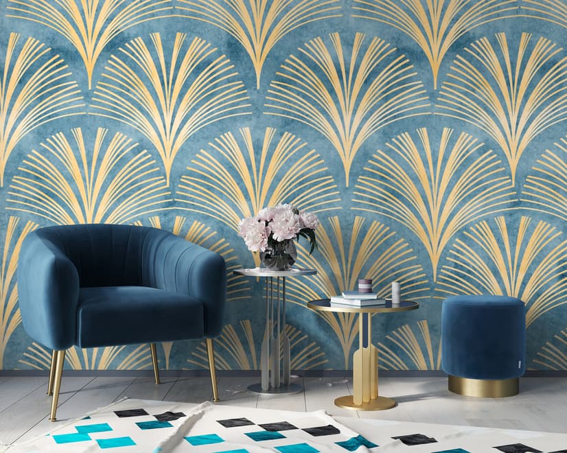 Soft Gatsby Style Art Deco Wallpaper Mural