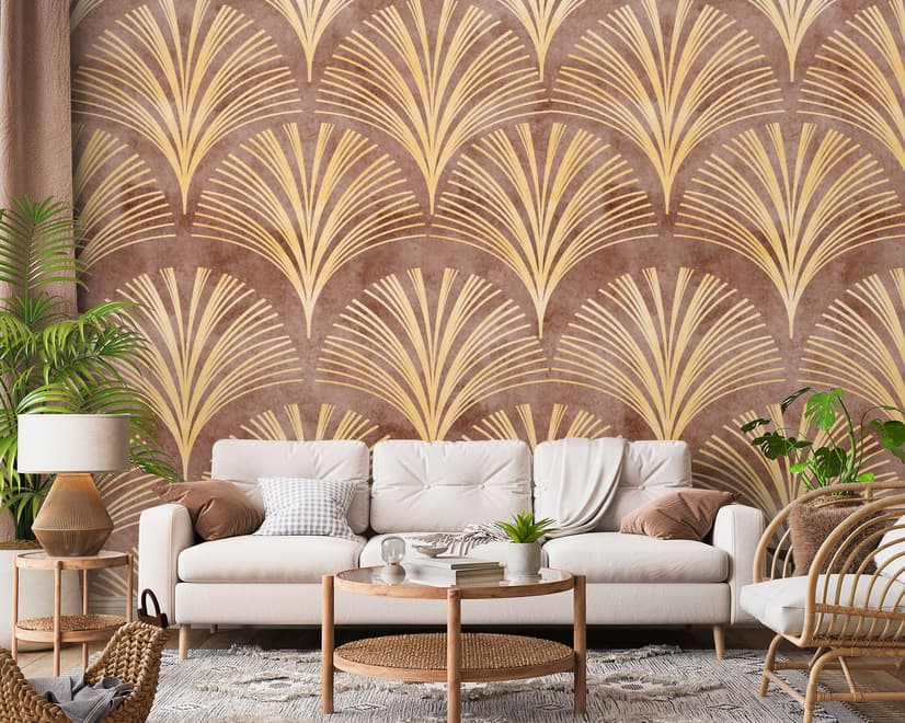 Soft Gatsby Style Art Deco Wallpaper Mural
