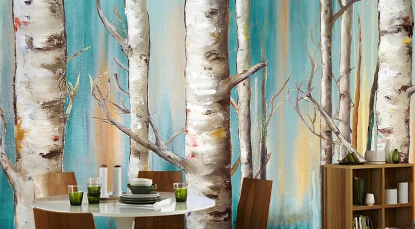 Oil Painting Tree Branch Wallpaper Mural