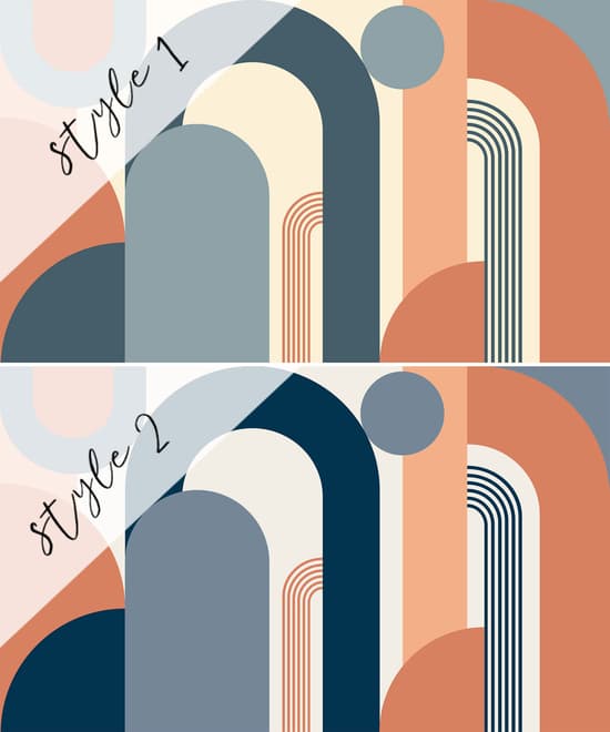 Geometric Arch with Shapes Wallpaper Mural