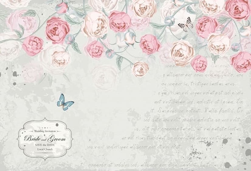 Pink Victorian Vine Flower Wallpaper Mural