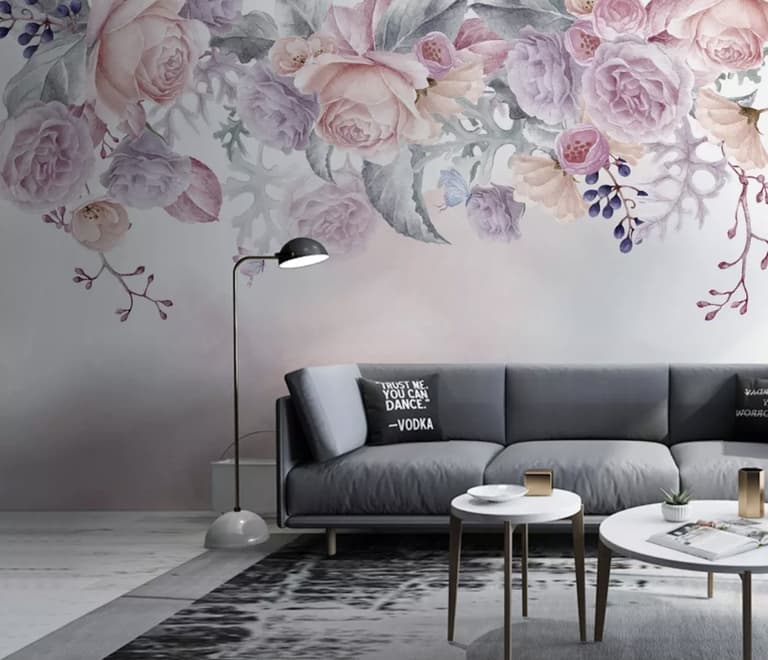 Vintage Vine Floral Wallpaper Mural