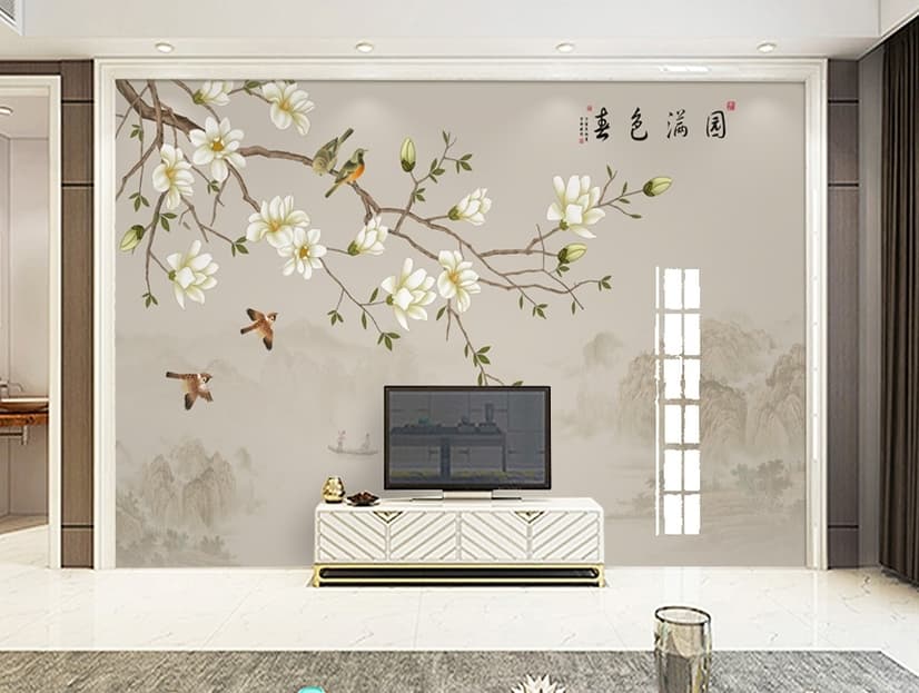 Vintage Plum Blossom Floral Wallpaper Mural