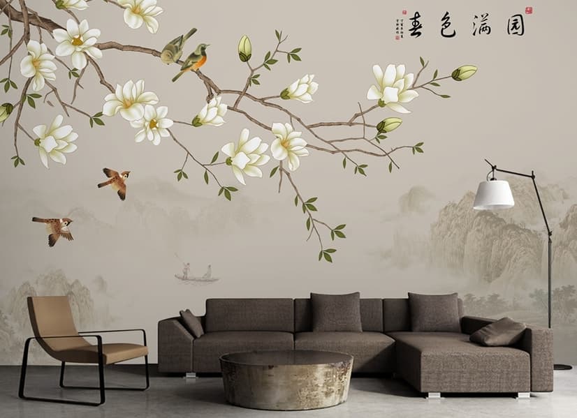 Vintage Plum Blossom Floral Wallpaper Mural