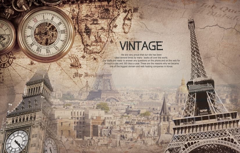 Papier peint panoramique vintage de la tour Eiffel