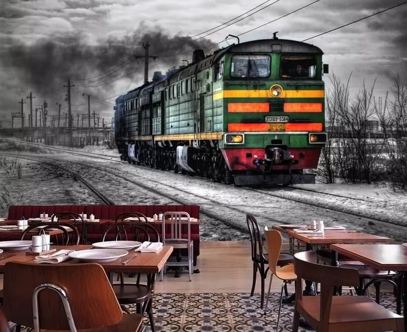 Vintage Railway Wallpaper Mural