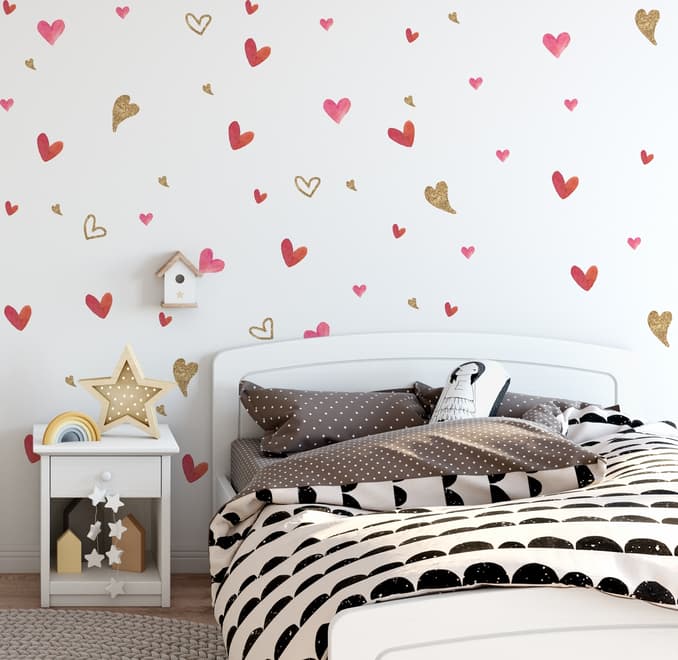 Mignon coeur aquarelle Stickers muraux Sticker