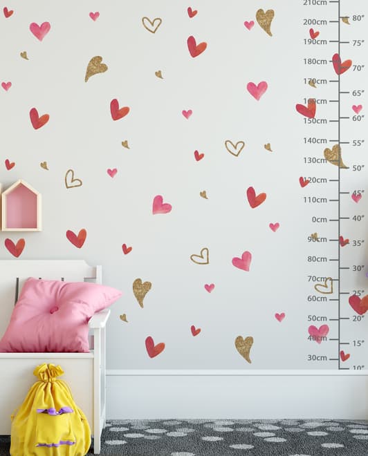 Mignon coeur aquarelle Stickers muraux Sticker