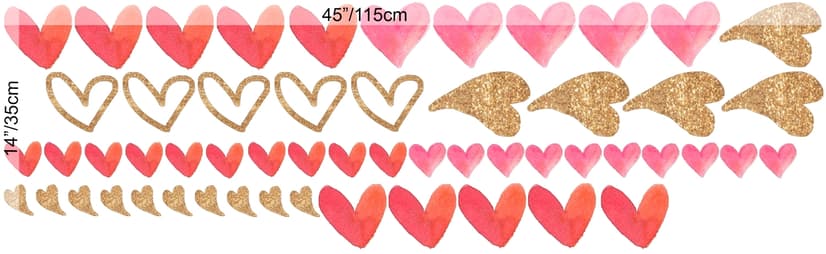 Mignon coeur aquarelle Stickers muraux Sticker