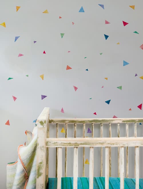 Kids Watercolor Colorful Little Triangle Wall Decal Sticker