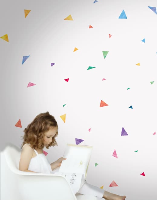 Kids Watercolor Colorful Little Triangle Wall Decal Sticker