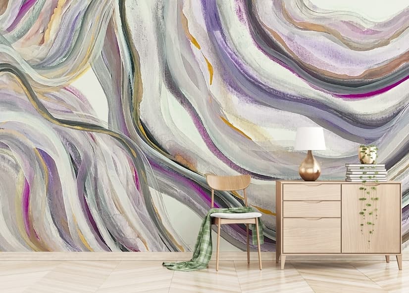 Watercolor Abstract Lines Wallpaper Mural
