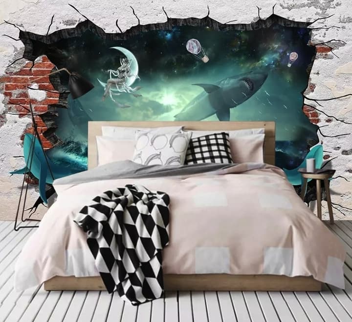 Sea Whales Sharkes Wallpaper Mural