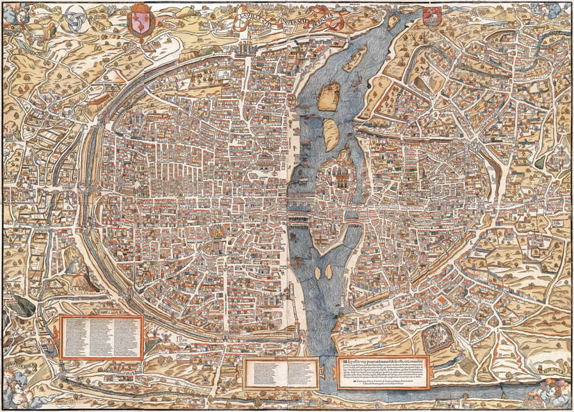 Antique European City Map Wallpaper Mural