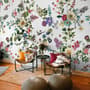 Papier peint fleurs botaniques oiseaux
