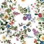 Papier peint fleurs botaniques oiseaux