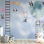 Cartoon Pandas in the Sky Wallpaper Mural