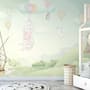 Animals Flying with Balloon Wallpaper Mural