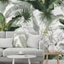 Charcoal Banana Leaf Wallpaper Wallpaper Mural