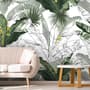 Charcoal Banana Leaf Wallpaper Wallpaper Mural