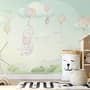 Animals Flying with Balloon Wallpaper Mural