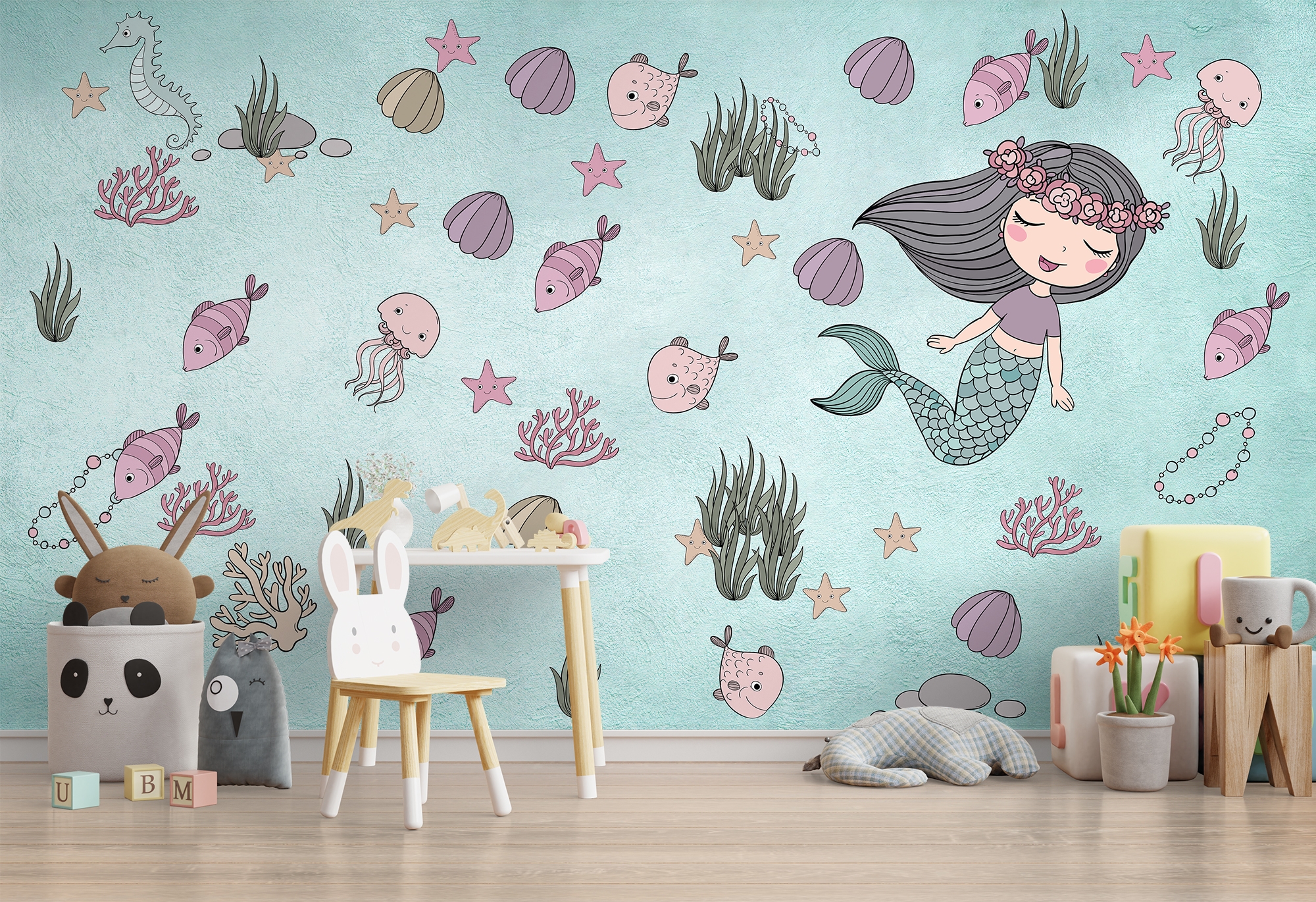 Mermaid Ariel in the Underwater Wallpaper Mural
