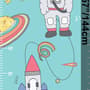 Kids Space Growth Chart Wall Sticker Decal