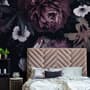 Dark Floral Claret Peony Floral Wallpaper Mural
