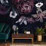 Dark Floral Claret Peony Floral Wallpaper Mural