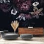 Dark Floral Claret Peony Floral Wallpaper Mural