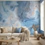 Turquoise Wave Pattern Wallpaper Mural