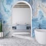 Turquoise Wave Pattern Wallpaper Mural