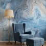Turquoise Wave Pattern Wallpaper Mural