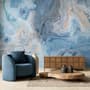 Turquoise Wave Pattern Wallpaper Mural