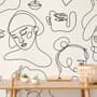 Elegant Abstract Faces Wallpaper Mural