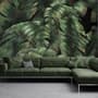 Dark Banana Leaf Wallpaper Mural