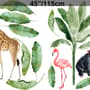 Kids Tropical Animals with Palm Leafs Wall Decal Sticker