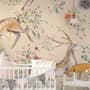 Nursery Vintage Floral with Deer Wallpaper Mural
