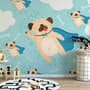 Cartoon Pet Dog Pattern Wallpaper Mural