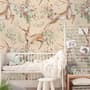 Nursery Vintage Floral with Deer Wallpaper Mural