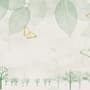 Leaf Veins with Little Forest Pattern Wallpaper Mural