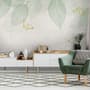 Leaf Veins with Little Forest Pattern Wallpaper Mural